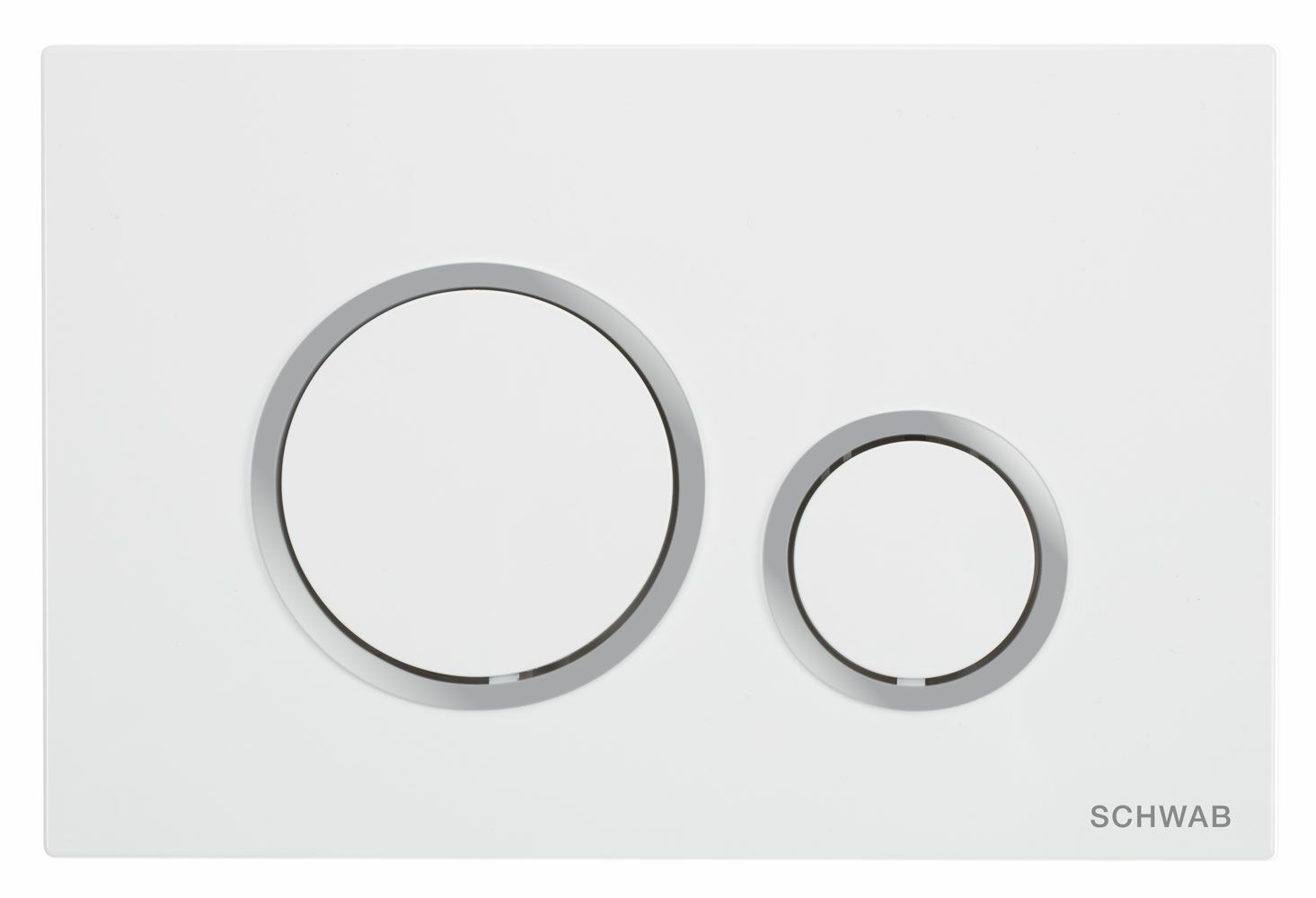 Flushing plate VELA, white with  bright chrome ring