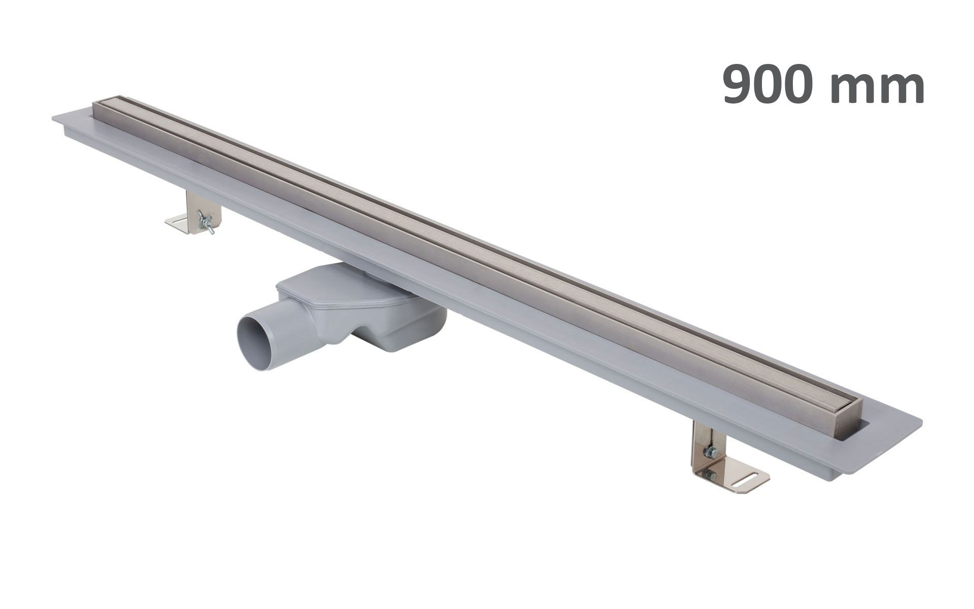 Shower drain ELEGANCE, stainless steel frame, grid STANDARD/CUSTOM 900 mm, Ø 50 mm