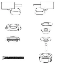 Off-set plastic hinge for CAPELLA toilet seat