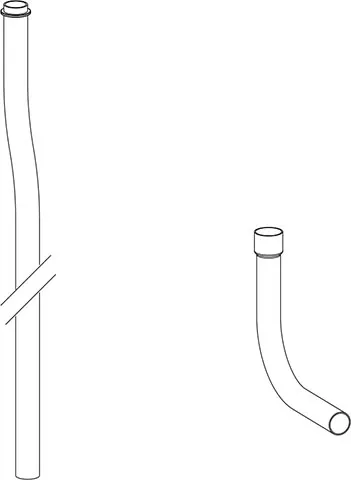 Set of flush pipe and flush pipe elbow, white