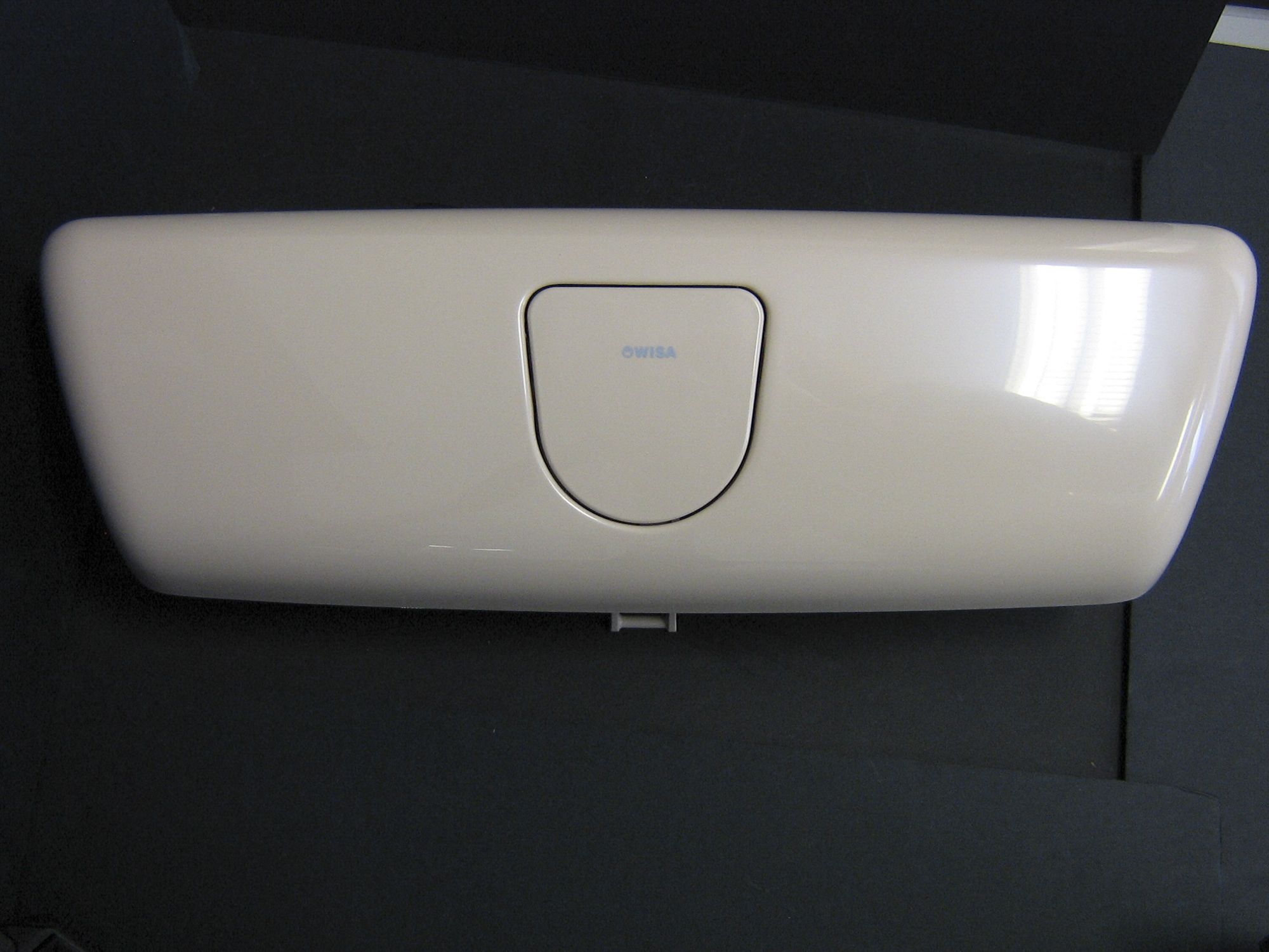 Cistern cover with a function button, beige