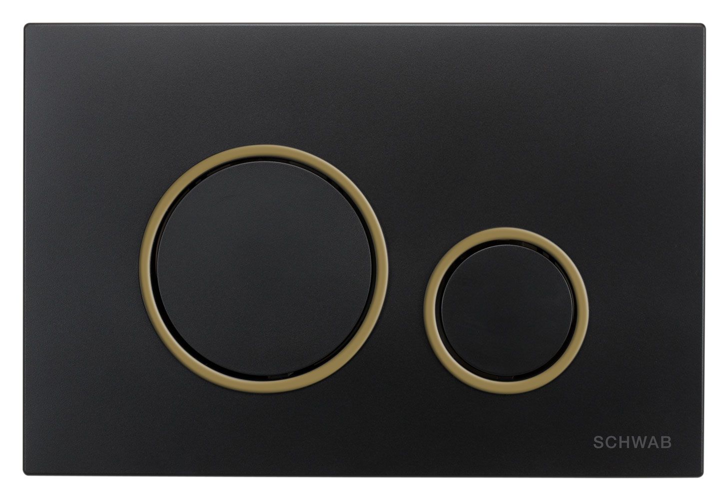 Flushing plate VELA, black with golden ring