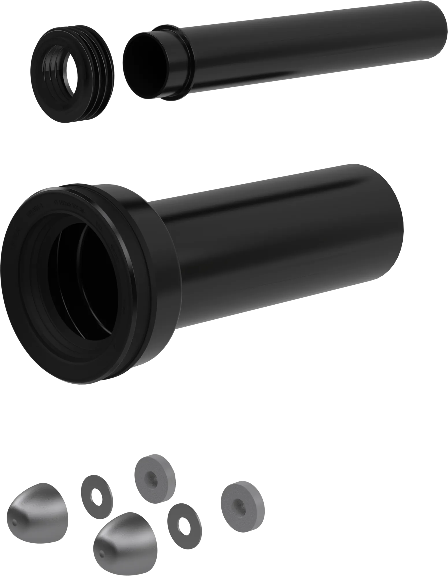 Extra long WC connection kit Ø 90 mm, L=300 mm