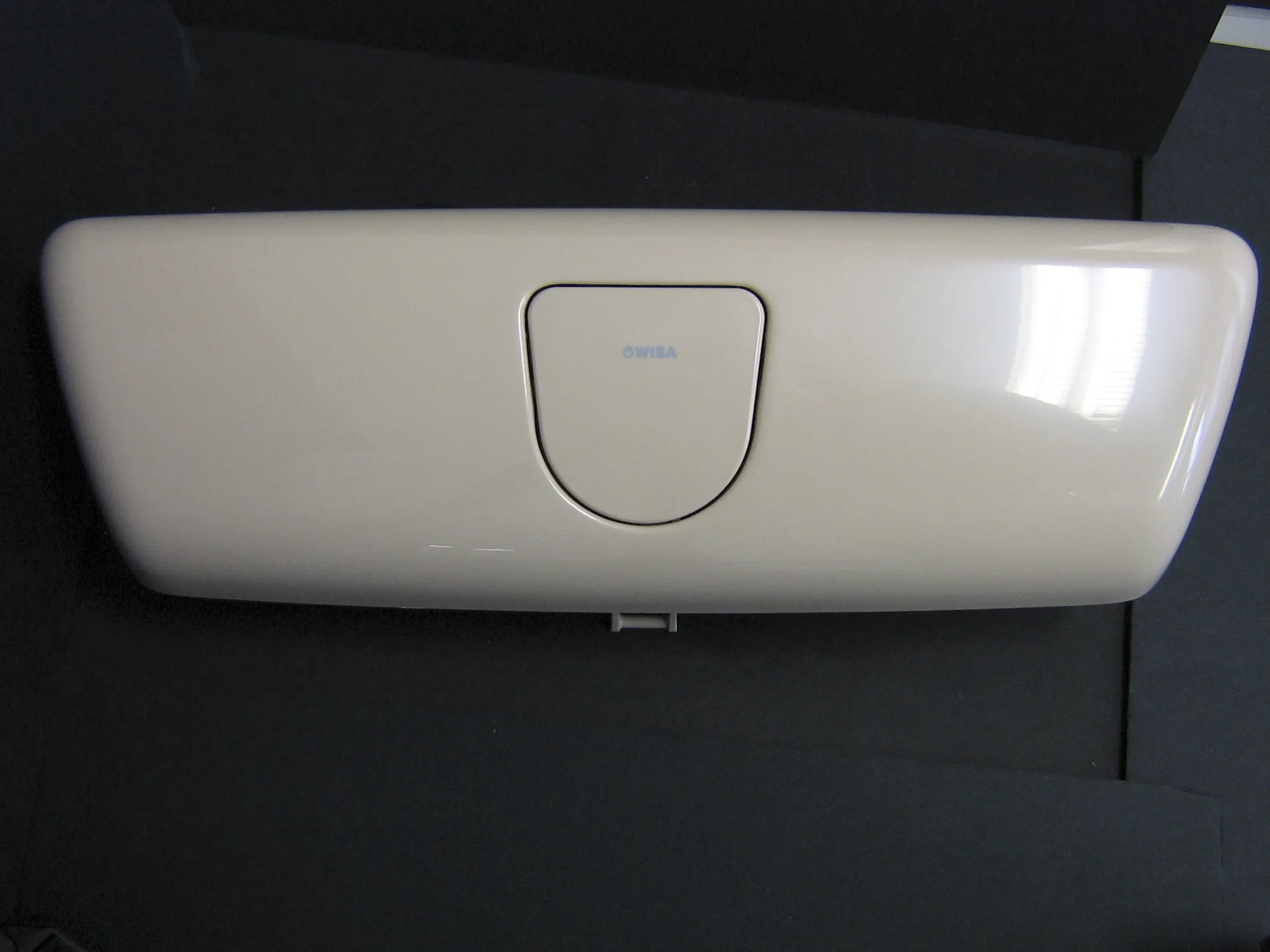 Cistern cover with a function button, beige