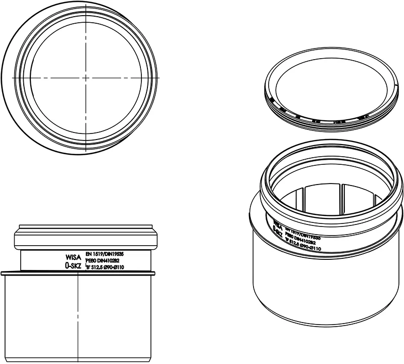 Adapter reduction piece Ø 90/110 mm