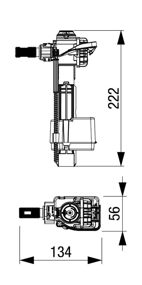 Fill valve 747 G 3/8 brass