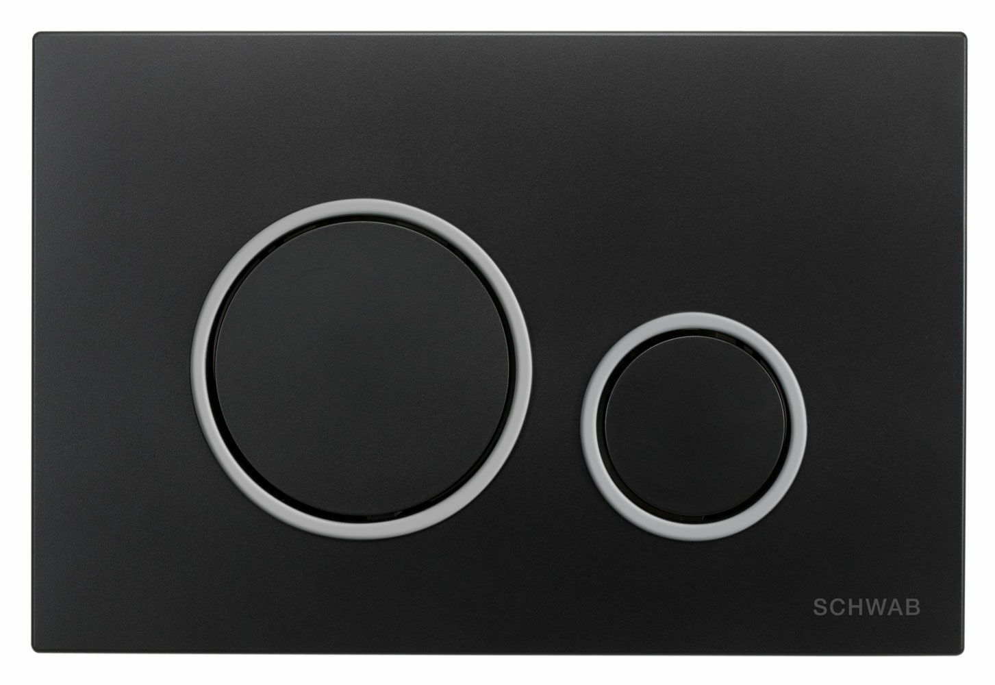 Flushing plate VELA, black with  bright chrome ring